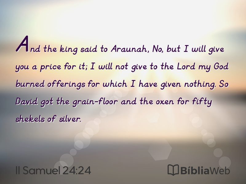 II Samuel 24:24 em imagem para compartilhar
