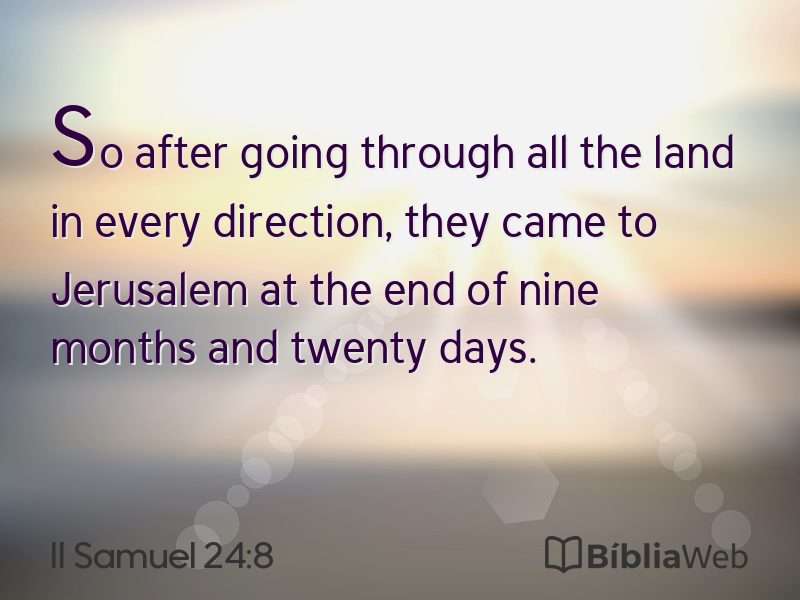 II Samuel 24:8 em imagem para compartilhar