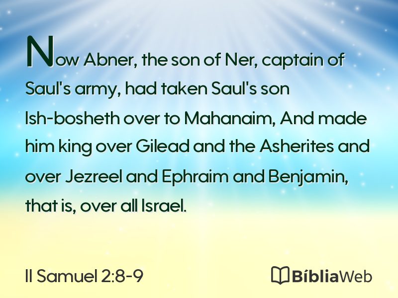II Samuel 2:8-9 em imagem para compartilhar
