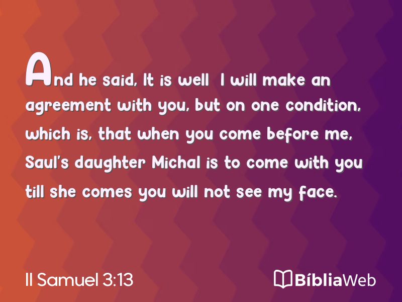 II Samuel 3:13 em imagem para compartilhar