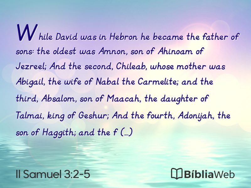 II Samuel 3:2-5 em imagem para compartilhar