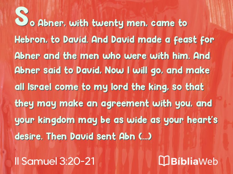 II Samuel 3:20-21 em imagem para compartilhar