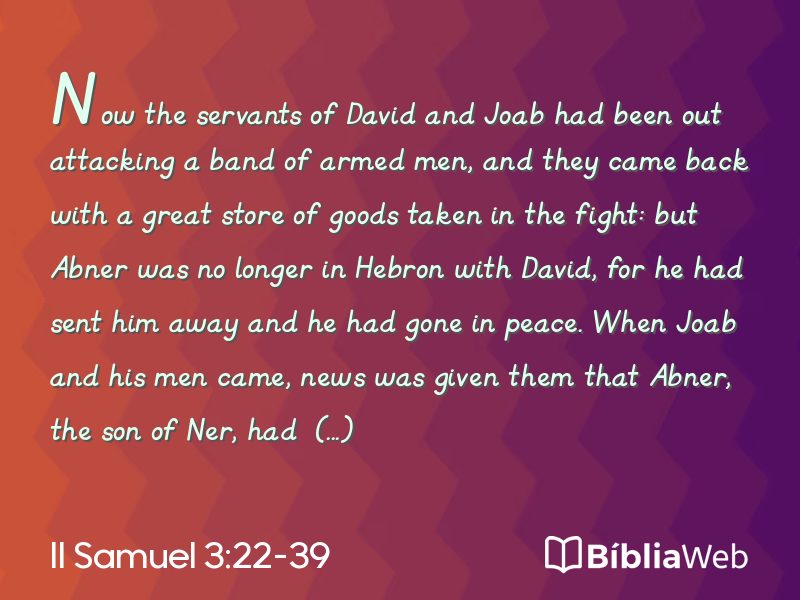 II Samuel 3:22-39 em imagem para compartilhar