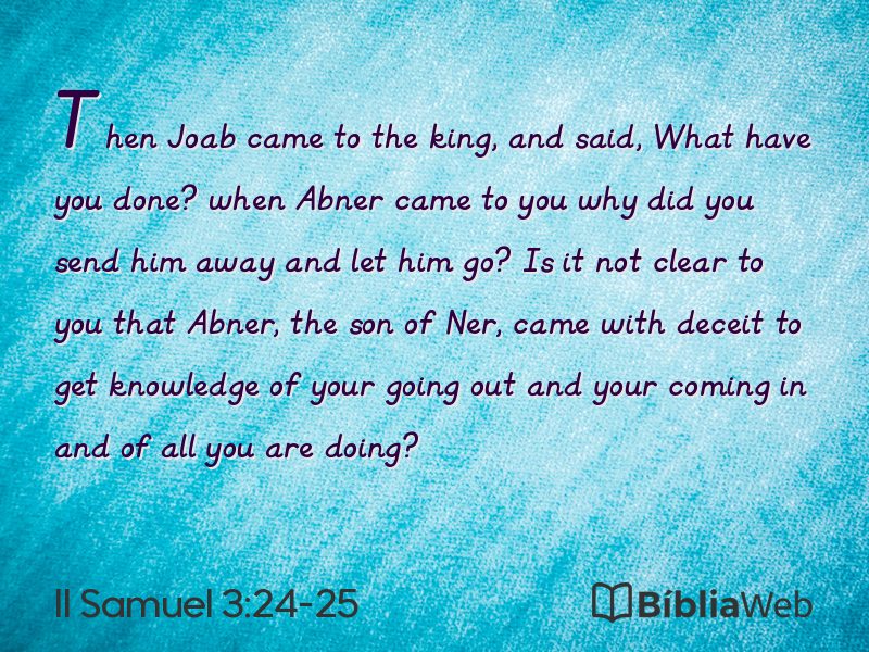 II Samuel 3:24-25 em imagem para compartilhar