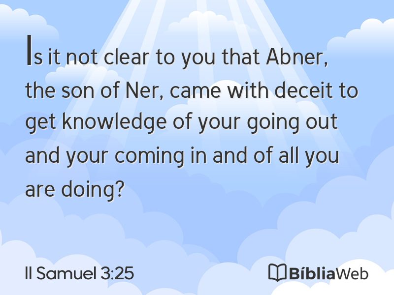 II Samuel 3:25 em imagem para compartilhar