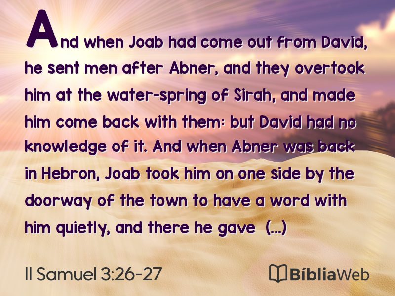 II Samuel 3:26-27 em imagem para compartilhar