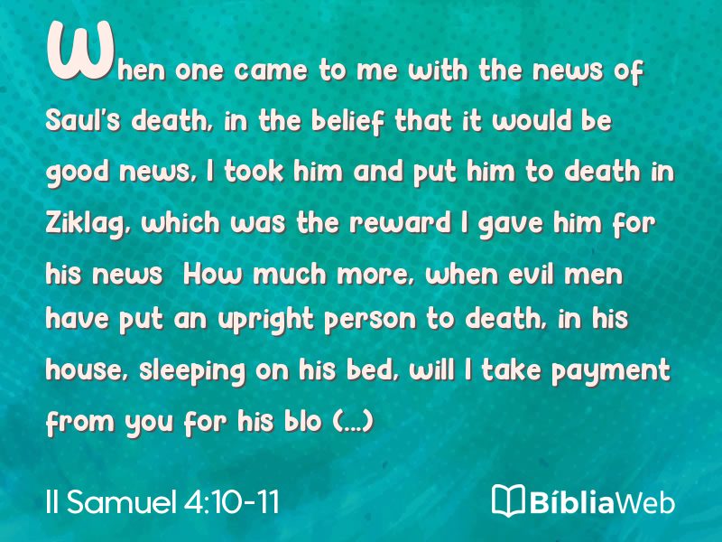 II Samuel 4:10-11 em imagem para compartilhar
