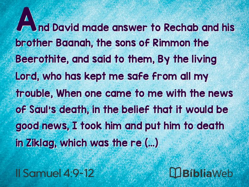 II Samuel 4:9-12 em imagem para compartilhar