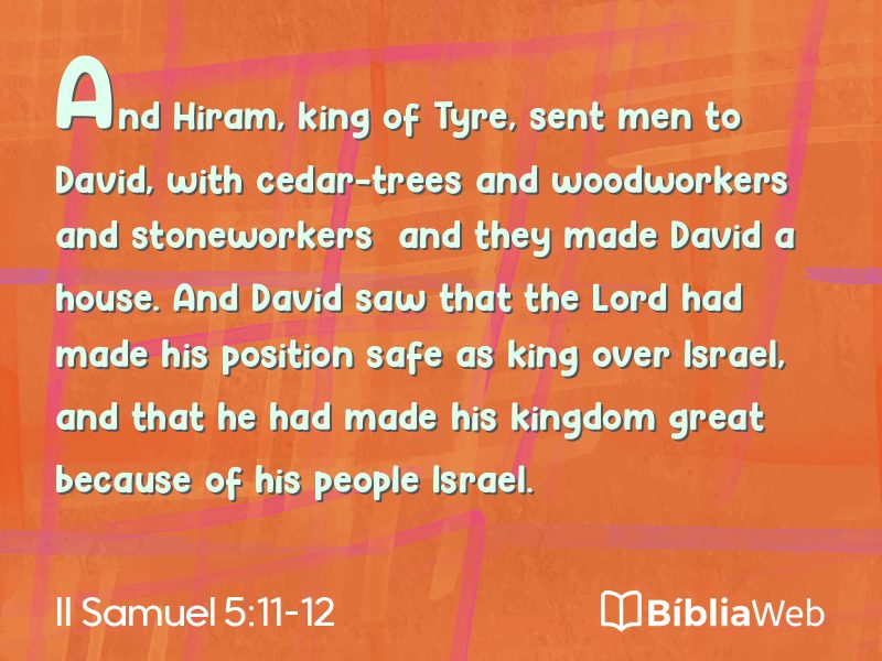 II Samuel 5:11-12 em imagem para compartilhar