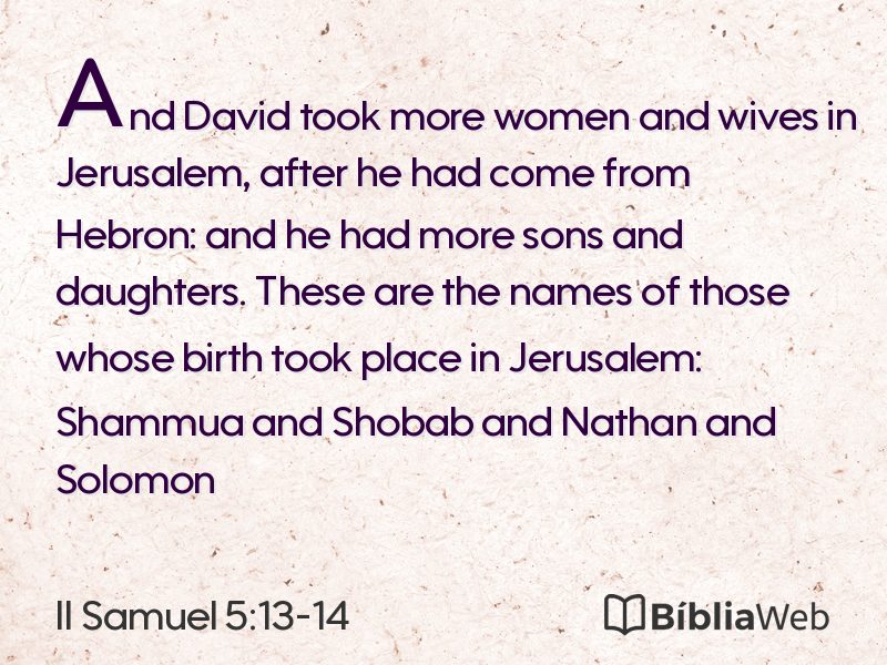 II Samuel 5:13-14 em imagem para compartilhar