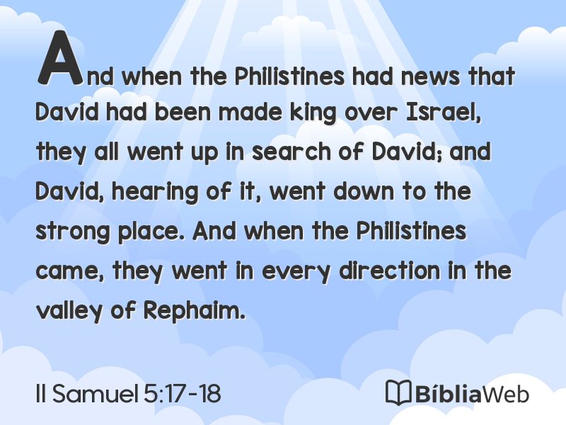 II Samuel 5:17-18 em imagem para compartilhar