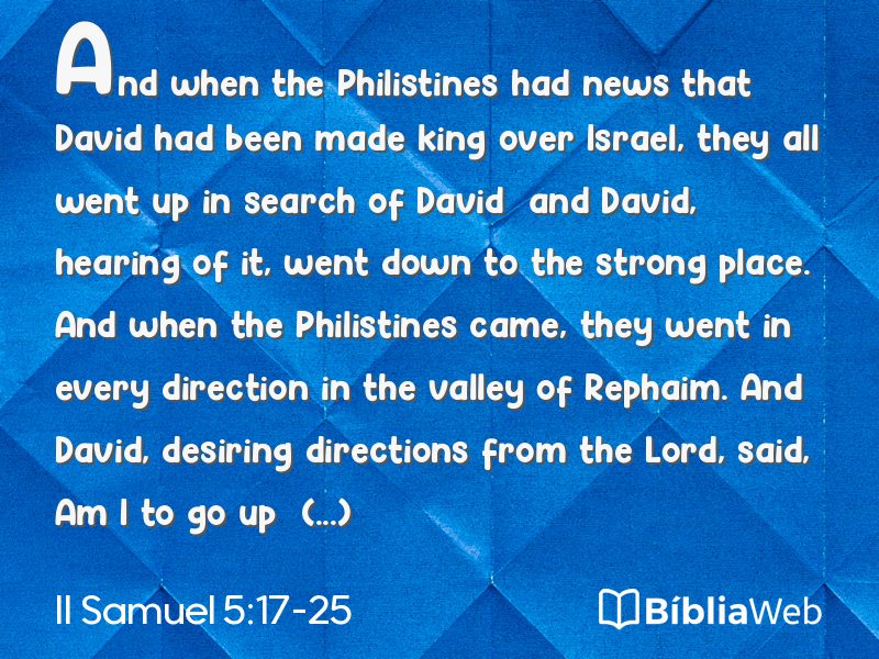 II Samuel 5:17-25 em imagem para compartilhar