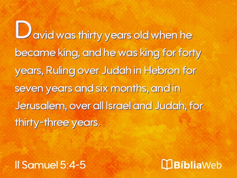 II Samuel 5:4-5 em imagem para compartilhar