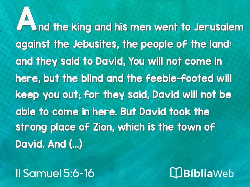 II Samuel 5:6-16 em imagem para compartilhar