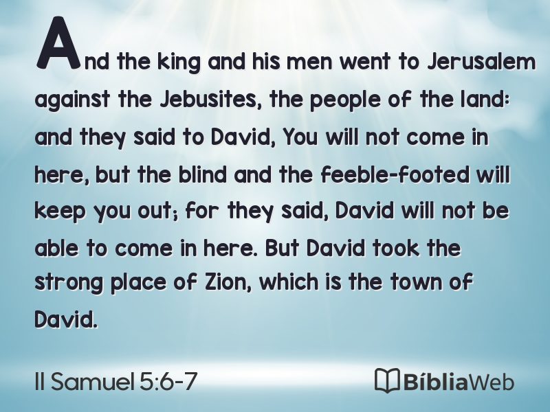 II Samuel 5:6-7 em imagem para compartilhar