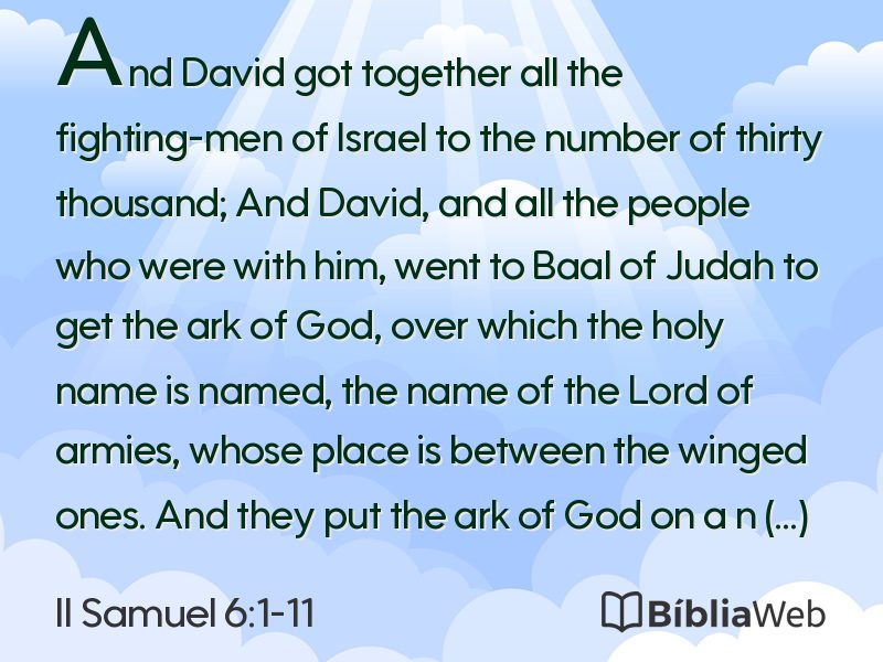 II Samuel 6:1-11 em imagem para compartilhar