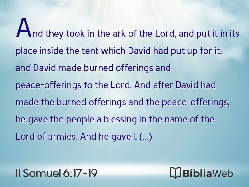 II Samuel 6:17-19 em imagem para compartilhar