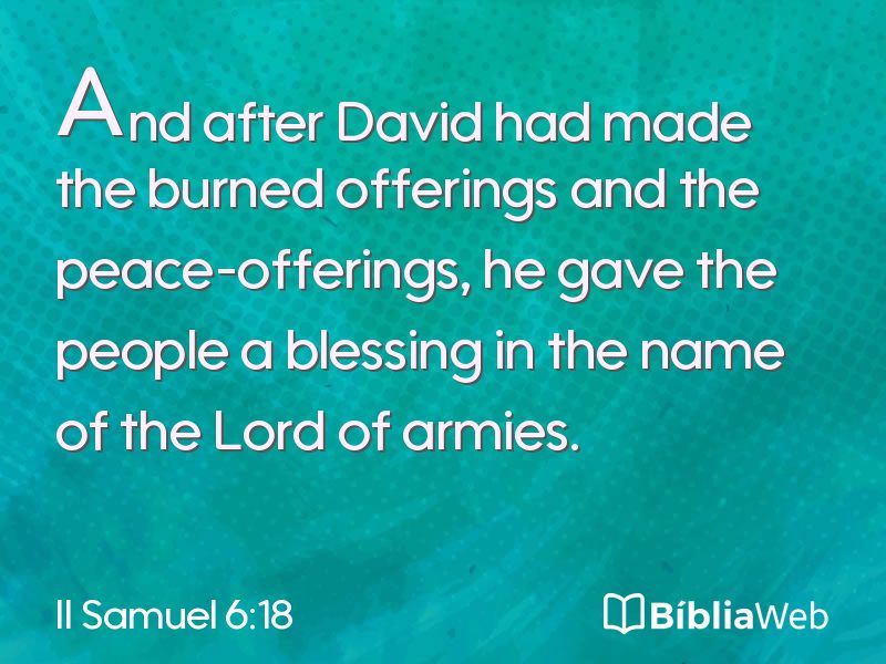 II Samuel 6:18 em imagem para compartilhar
