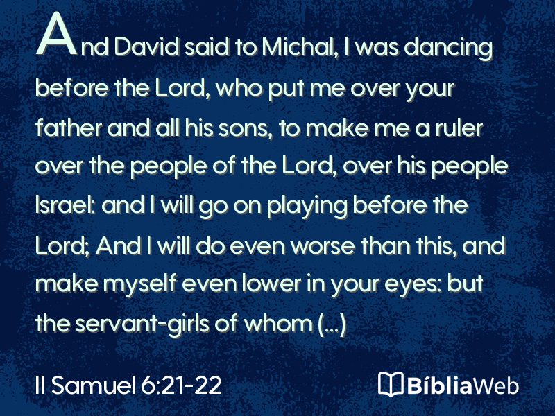 II Samuel 6:21-22 em imagem para compartilhar