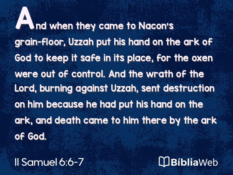 II Samuel 6:6-7 em imagem para compartilhar