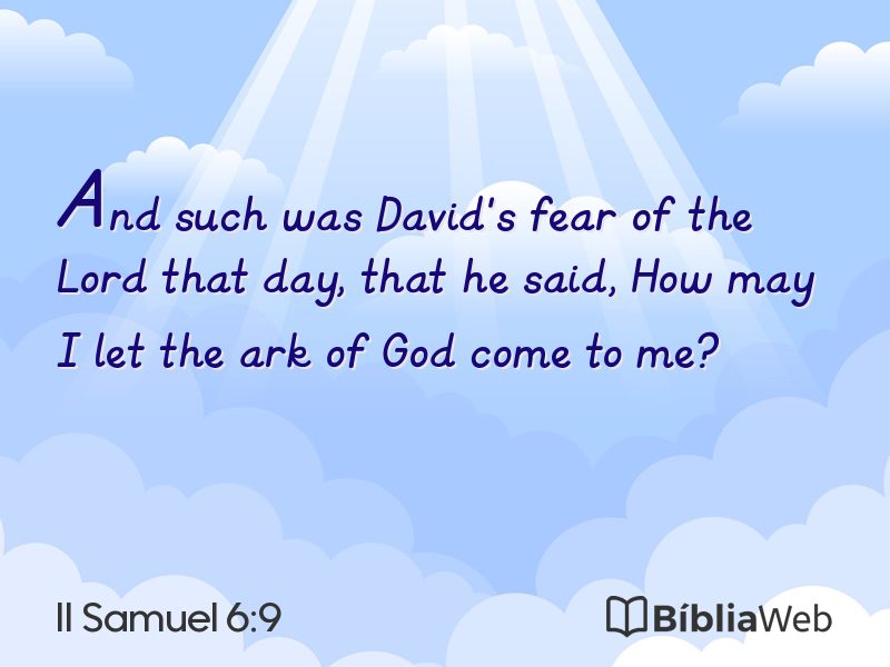 II Samuel 6:9 em imagem para compartilhar