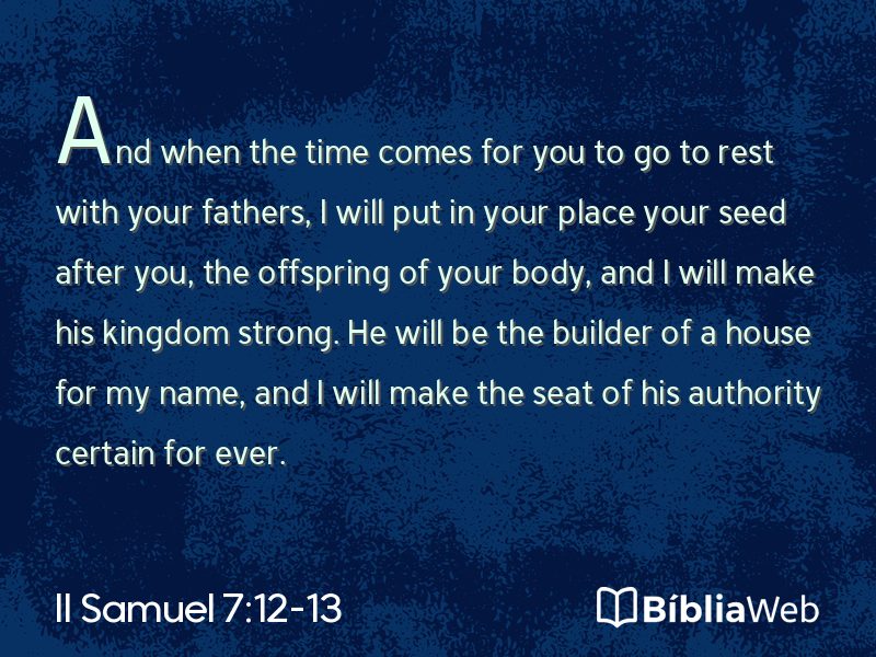 II Samuel 7:12-13 em imagem para compartilhar