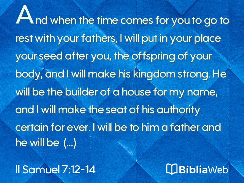 II Samuel 7:12-14 em imagem para compartilhar