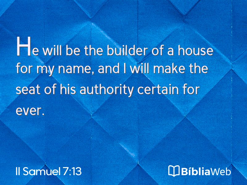 II Samuel 7:13 em imagem para compartilhar
