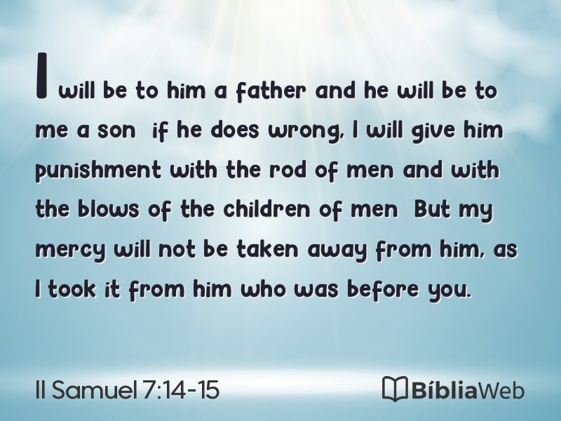 II Samuel 7:14-15 em imagem para compartilhar