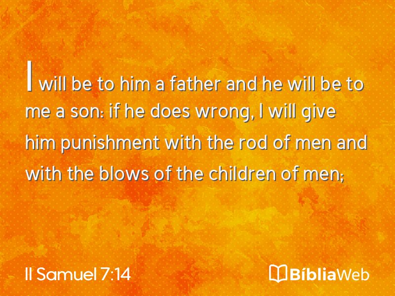 II Samuel 7:14 em imagem para compartilhar