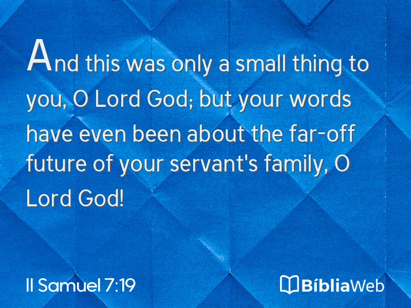 II Samuel 7:19 em imagem para compartilhar