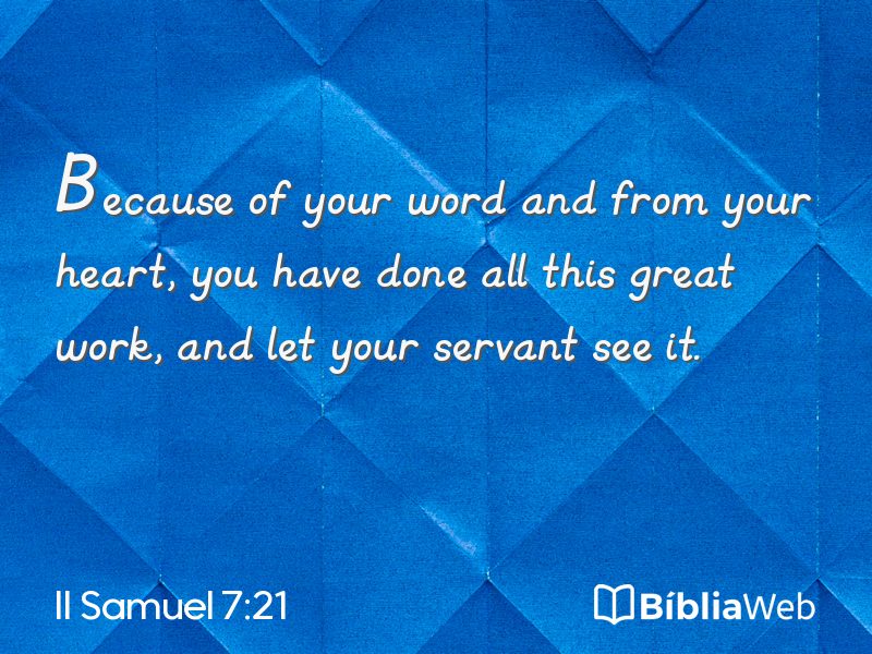 II Samuel 7:21 em imagem para compartilhar