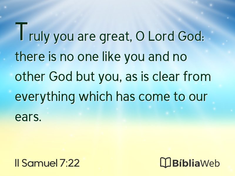 II Samuel 7:22 em imagem para compartilhar