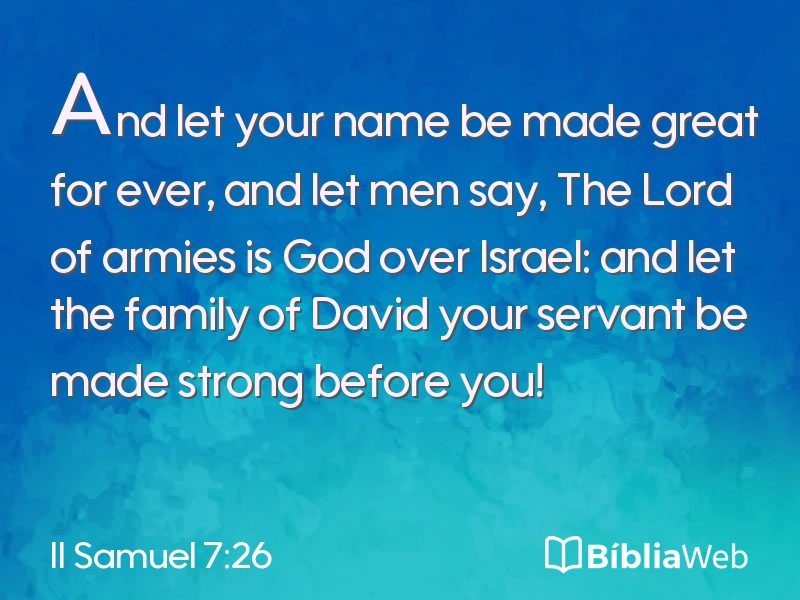 II Samuel 7:26 em imagem para compartilhar