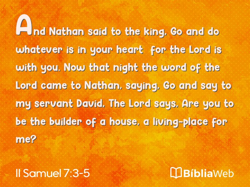 II Samuel 7:3-5 em imagem para compartilhar