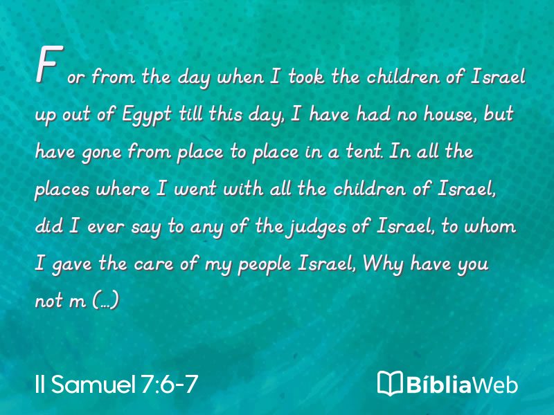 II Samuel 7:6-7 em imagem para compartilhar
