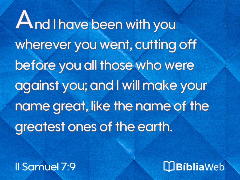 II Samuel 7:9 em imagem para compartilhar