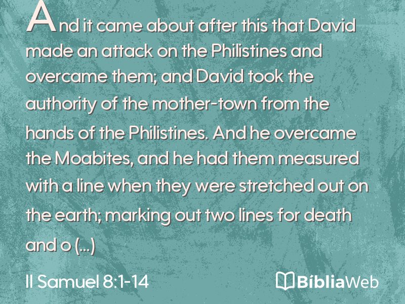 II Samuel 8:1-14 em imagem para compartilhar