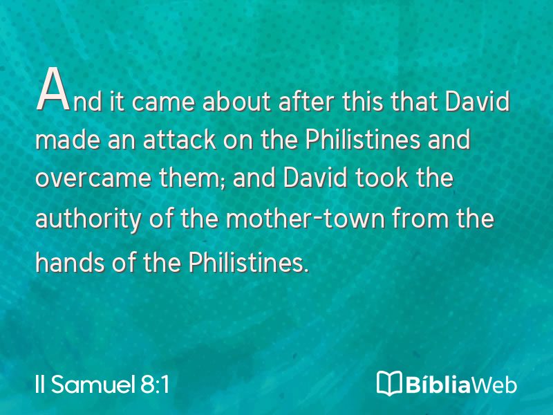 II Samuel 8:1 em imagem para compartilhar