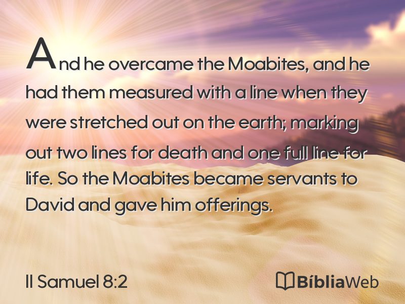 II Samuel 8:2 em imagem para compartilhar