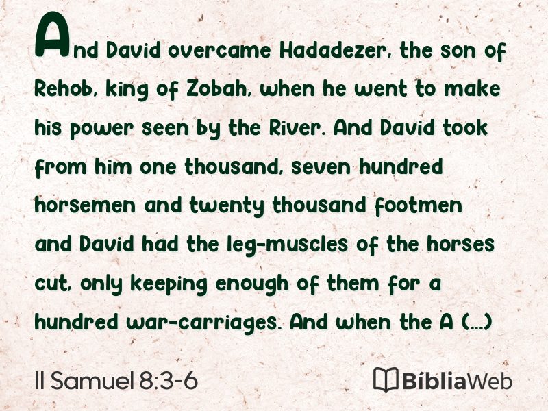 II Samuel 8:3-6 em imagem para compartilhar