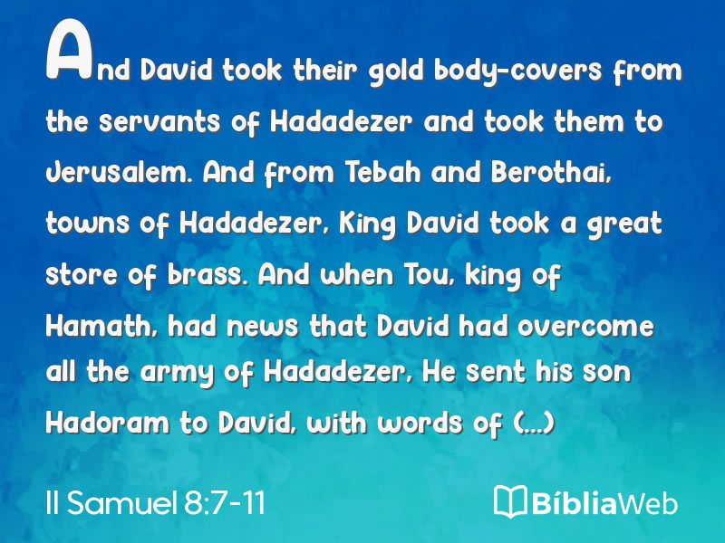 II Samuel 8:7-11 em imagem para compartilhar