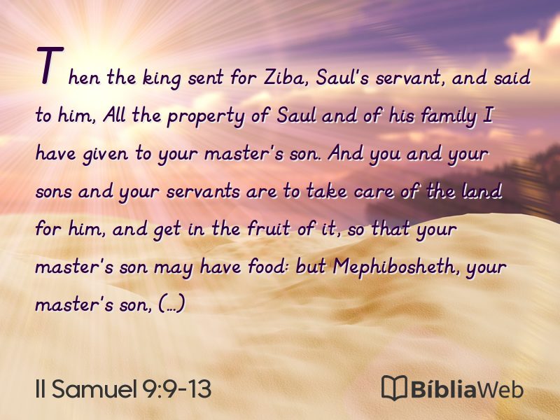 II Samuel 9:9-13 em imagem para compartilhar