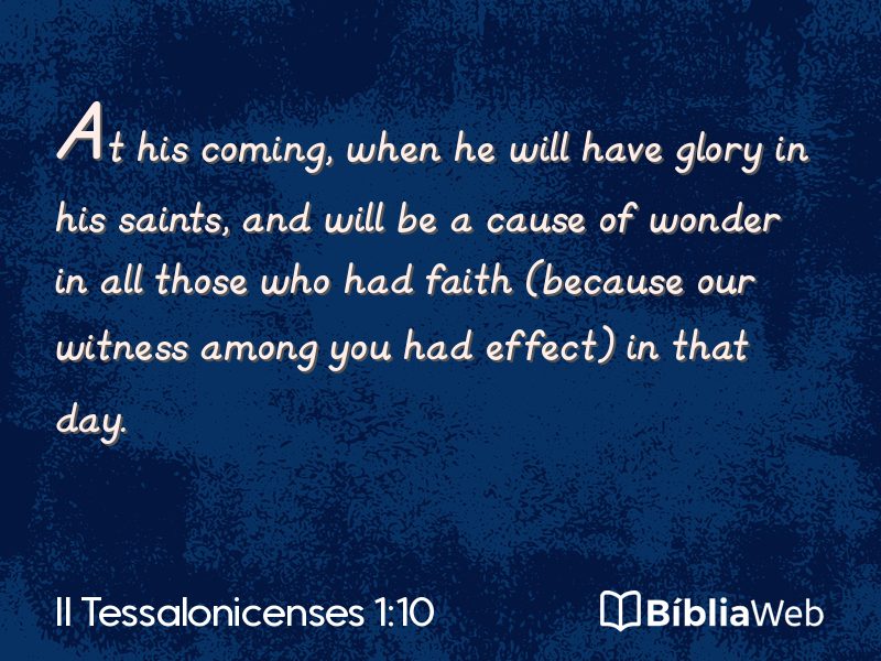 II Tessalonicenses 1:10 em imagem para compartilhar