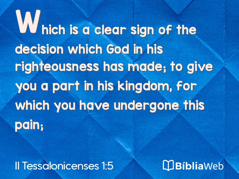 II Tessalonicenses 1:5 em imagem para compartilhar
