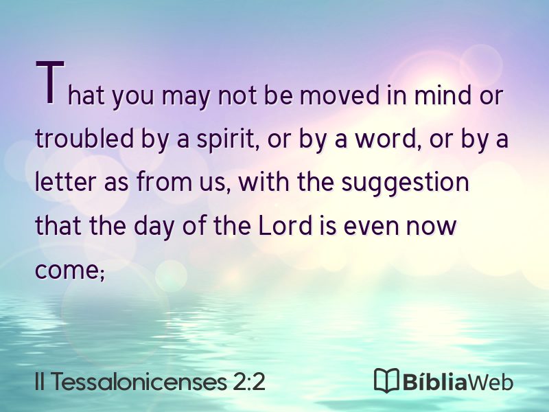 II Tessalonicenses 2:2 em imagem para compartilhar