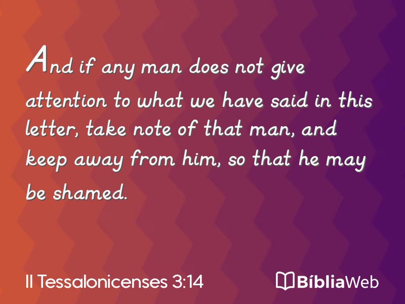 II Tessalonicenses 3:14 em imagem para compartilhar