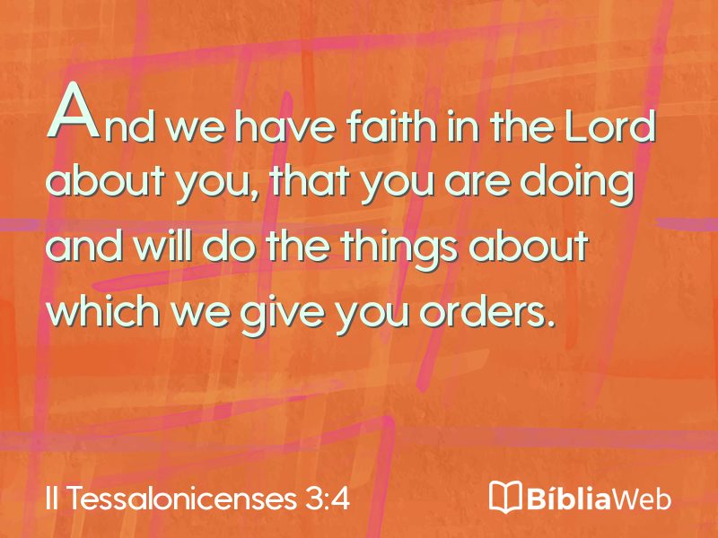 II Tessalonicenses 3:4 em imagem para compartilhar