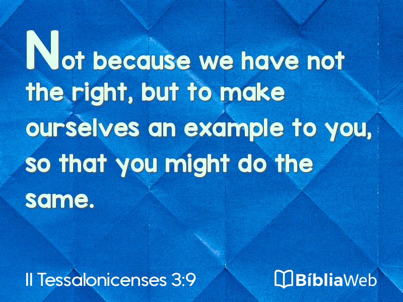 II Tessalonicenses 3:9 em imagem para compartilhar