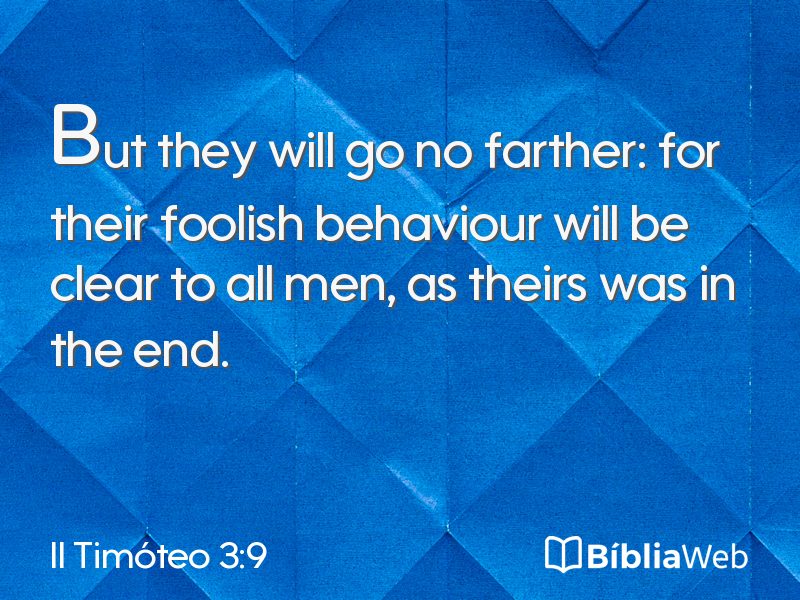 II Timóteo 3:9 em imagem para compartilhar